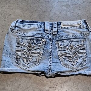 Rock Revival Fay Mid Rise Jean Shorts Size 27